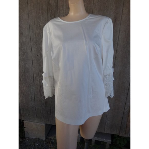 Ted Baker London Frolta 5 Cream Broderie TDF Lace Sleeves Cotton Washable AS IS - Picture 1 of 12